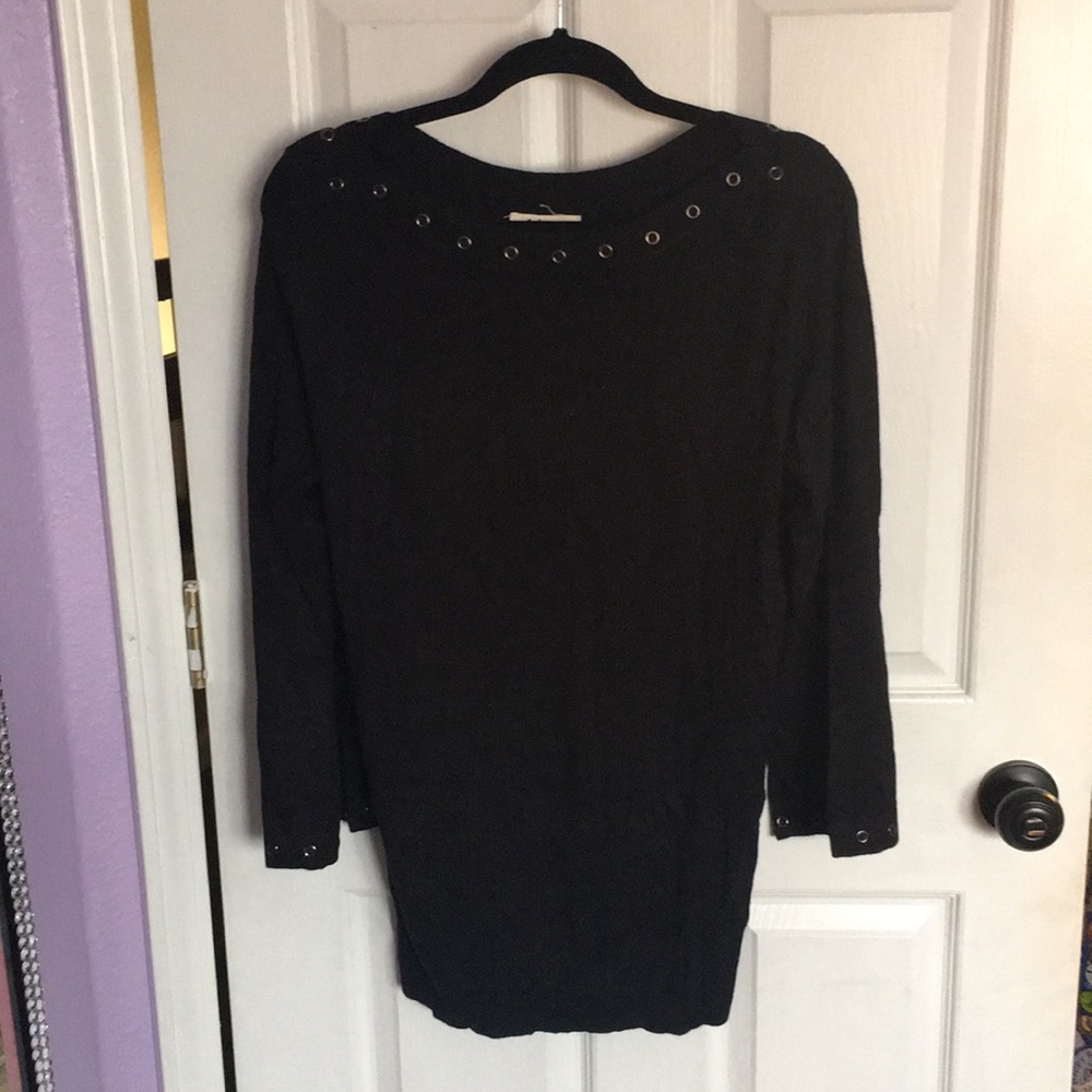 Extra long black sweater